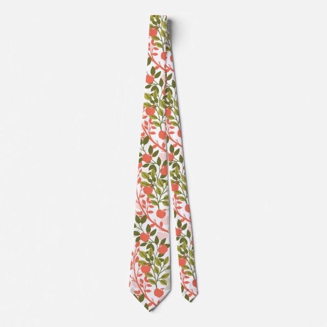 Cravate Apple Orchard Floral Garden Motif (Devant)