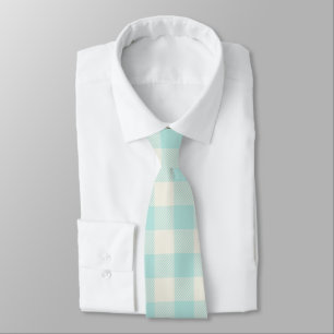 Cravate Aqua En vichy Check Plaid