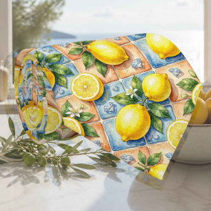 Cravate Aquarelle Amalfi Citron Méditerranée Diamants