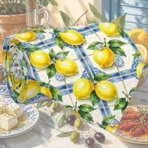 Cravate Aquarelle Amalfi Citron Méditerranée Diamants