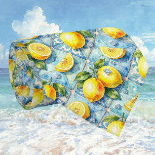 Cravate Aquarelle Amalfi Citron Méditerranée Diamants