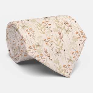 Cravate Aquarelle Boho motif floral