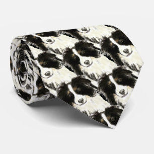 Cravate Aquarelle border collie, chien, animal familier,
