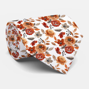 Cravate Aquarelle Brown motif floral