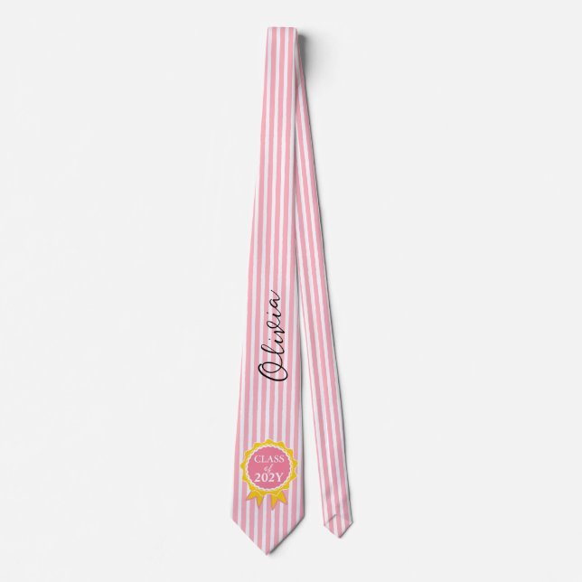 Cravate Aquarelle Citron Fraîchement Diplômé Fête de Promo (Devant)
