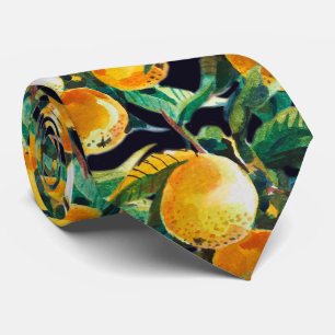 Cravate Aquarelle de fruits oranges Impression fraîche d'