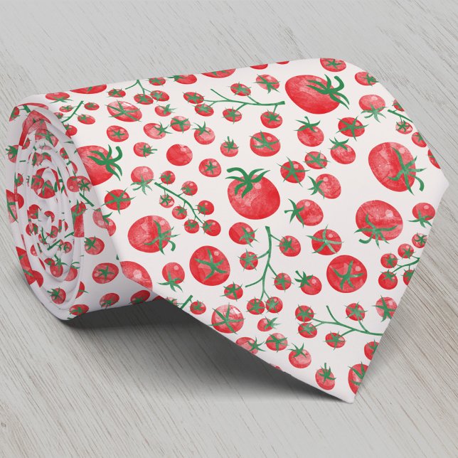 Cravate Aquarelle de tomate (Fun tomato watercolor pattern neck tie)