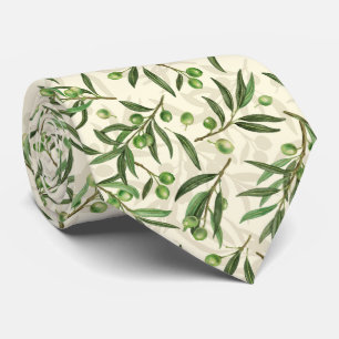 Cravate Aquarelle des branches d'olive