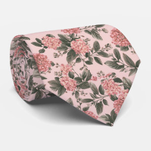 Cravate Aquarelle Élégant Rose Pâle Eucalyptus Gommé      
