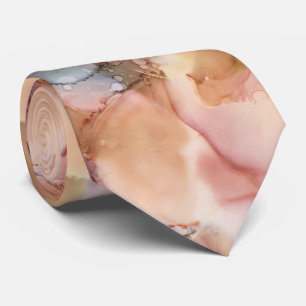 Cravate Aquarelle en terre cuite Moderne Chic