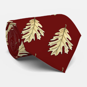 Cravate Aquarelle feuille chêne