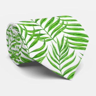 Cravate Aquarelle feuille de palme