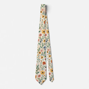 Cravate aquarelle Fleurs de jardin Fleur sauvage Prairie p