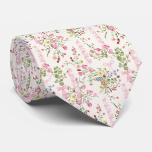 Cravate Aquarelle Jardin de Printemps Floral Vintage