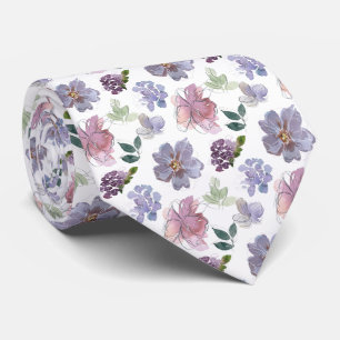 Cravate Aquarelle Motif Floral
