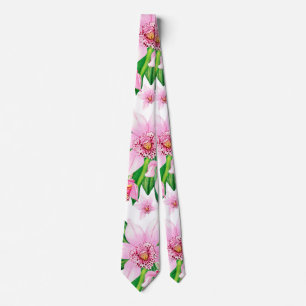 Cravate Aquarelle Orchidées Design 12