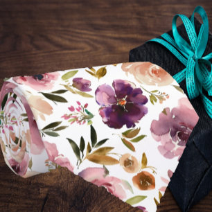 Cravate Aquarelle rose violet à la crème violette