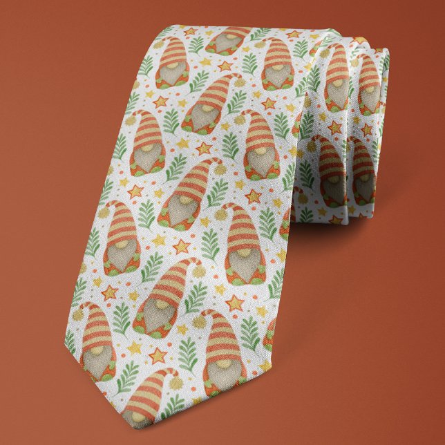 Cravate Aquarelle Scandinave Gnome mignon Noël (Créateur téléchargé)