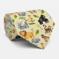 Aquarelle Wild Animal Safari Jungle Motif