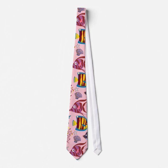 Cravate Aquatic animals pattern | ocean underwater life 3 (Devant)