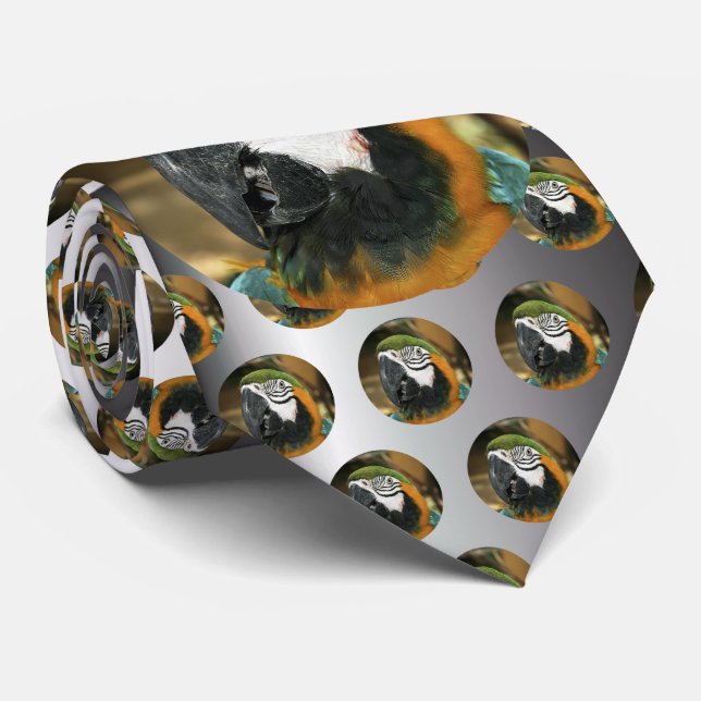 Cravate Ara bleu et jaune d'Amazone (Roulé)