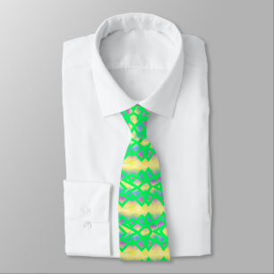 Cravate Arbalète vert pâle et citron à motif pour hommes