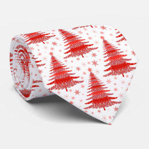 Cravate Arbre de Noël Design Motif rouge