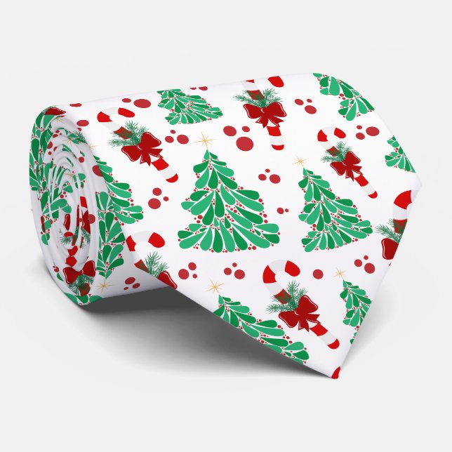 Cravate Arbres de Noël et Sucre de canne (Roulé)