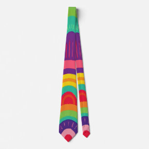 Cravate Arc-en-ciel Abstrait Moderne Audacieux