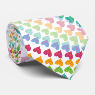 Cravate Arc-en-ciel coloré Coeurs d'amour Sprinkles Whimsi