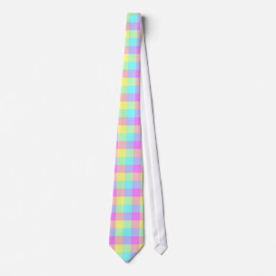 Cravate Arc-en-ciel en pastel Checkered