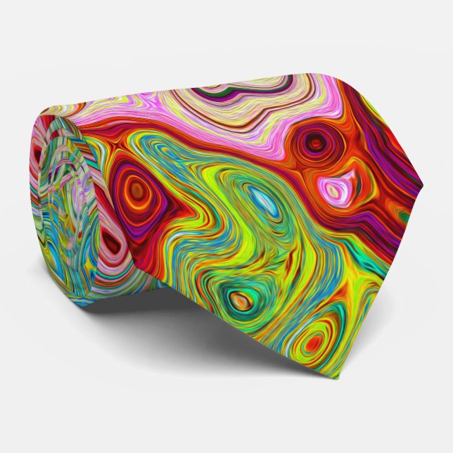 Cravate Arc-en-ciel Super coloré rétro (Roulé)