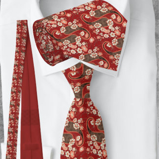 Cravate Archduke Rouge et Brown Paisley CouTie