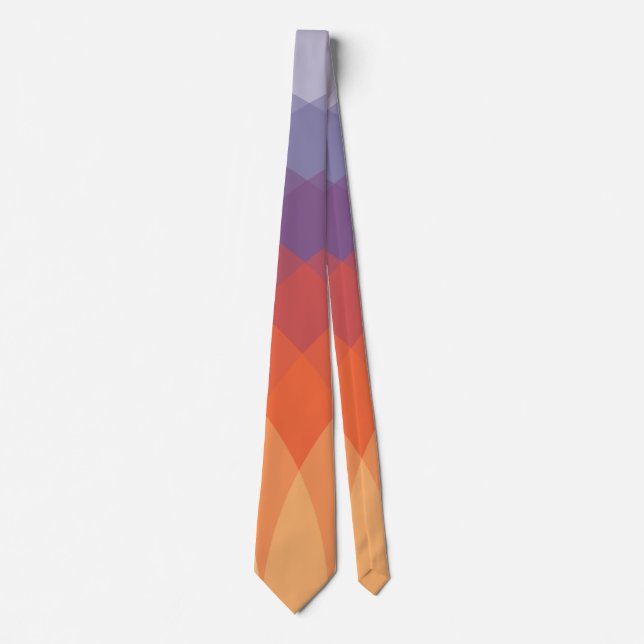 Cravate Arches pastel violettes, orange et bleues (Devant)