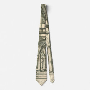 Cravate Architecture Vintage, Courtyard Romain avec Colonn