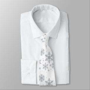 Cravate argenté de mariage d'hiver de flocons de