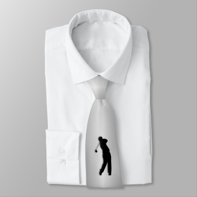 Cravate argenté/gris de golf (Attaché)