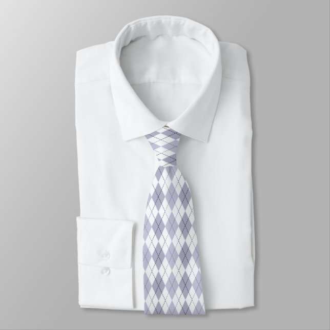 Cravate Argyle en bleu hiver vif (Attaché)