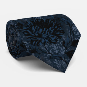 Cravate Aristocrate en damas floral bleu marine foncé