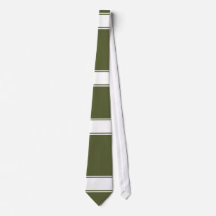 Cravate Armée verte avec ligne blanche