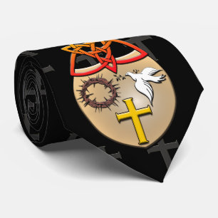 Cravate Armoiries chrétiennes avec arrière - plan croisé m