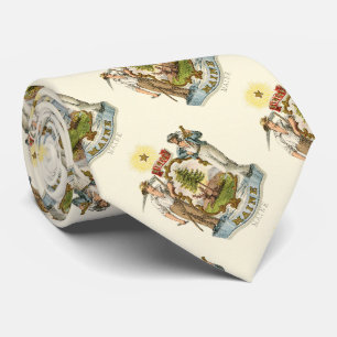 Cravate Armoiries de l'État du Maine (années 1870 vintages