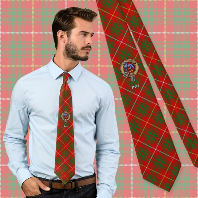 Cravate Armoiries du clan Bruce sur tartan (Créateur téléchargé)