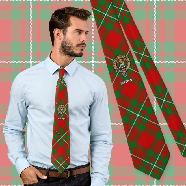 Cravate Armoiries du Clan Gregor sur tartan (Créateur téléchargé)
