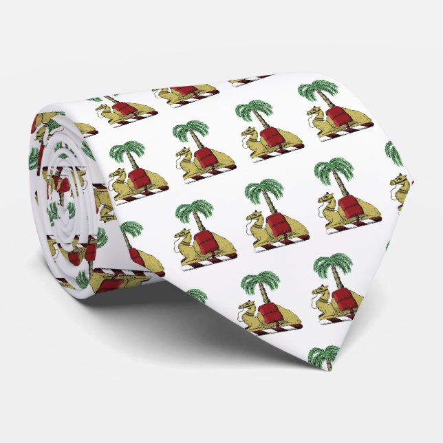 Cravate Armoiries en couleur héraldique de palmier (Roulé)