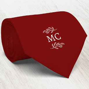 Cravate Armoiries Initiales Monogramme Feuille Botanique R