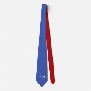 Cravate Arrière - plan couleur uniquement - bleu rouge + m