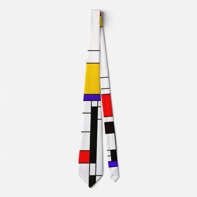 Cravate Art abstrait de style de Mondrian (Devant)
