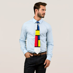 Cravate Art abstrait de style Mondrian moderne coloré groo