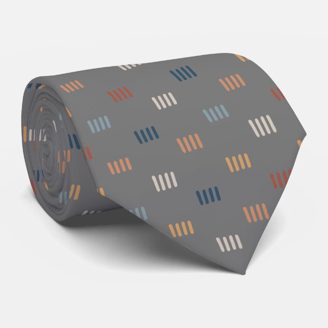Cravate Art Abstrait gris moderne Motif sans couture (Roulé)
